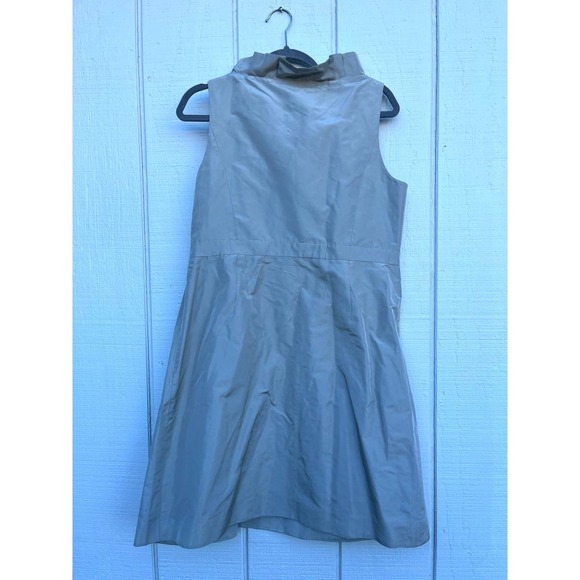 J Crew Silk Sleeveless A Line Dress with Ruffle Neckline, Sz 14, Silver‎ Gray - Picture 2 of 4